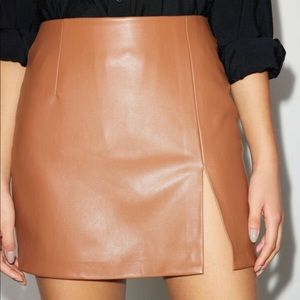 Dynamite Brown faux leather skirt